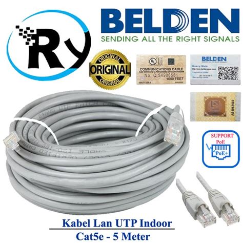 Jual Belden Utp 5m Kabel Lan Cat5e 5 Meter Cable Original Usa Siap