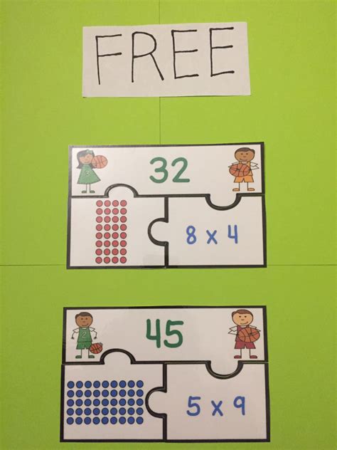 Free Array Multiplication Strategy 3rd Grade Activity Puzzles