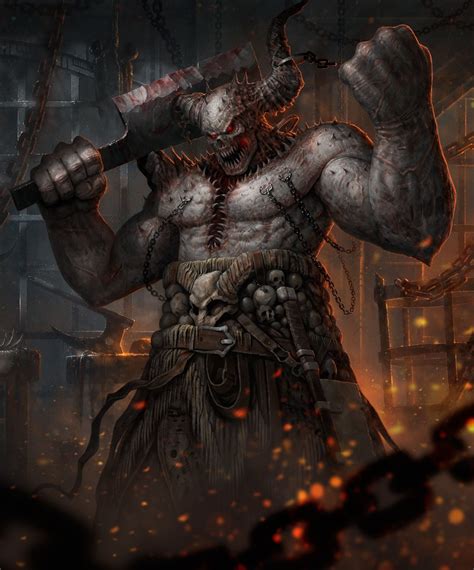 Infernal Butcher Horror Character Concept By Roman Tishenin Warhammer