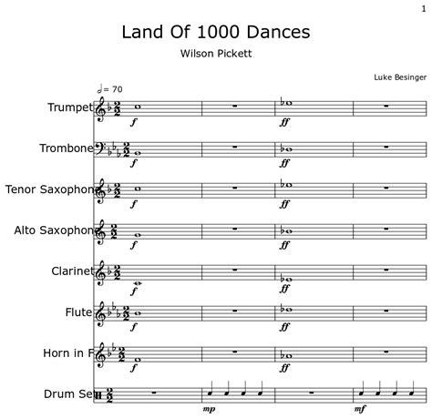 Land Of 1000 Dances Sheet Music For Trumpet Trombone Tenor