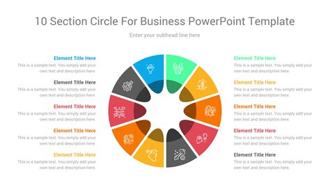10 Section Circle For Business Powerpoint Template Ciloart