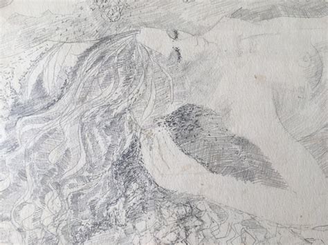 Tide A Pencil Drawing Of A Nude Woman Emerging From Stylised Etsy UK