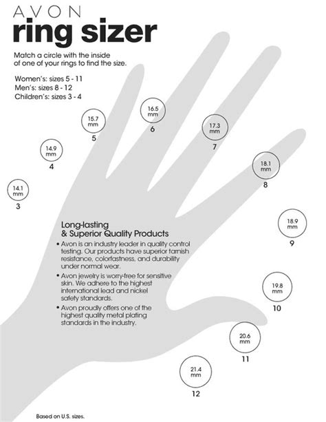 Ring Size Chart Patterns Pinterest