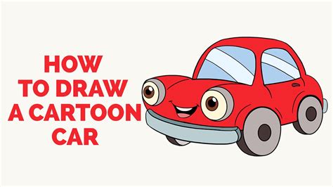 How To Draw A Cartoon Car In A Few Easy Steps Drawing Tutorial For