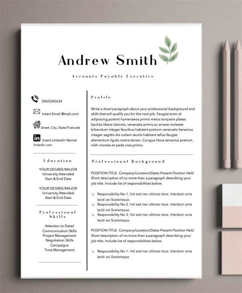 Excited To Share This Item From My Etsy Shop Professional Resume