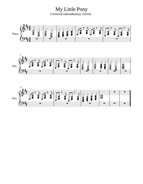 My Little Pony Sheet Music For Piano Solo