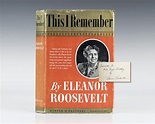This I Remember Eleanor Roosevelt First Edition Signed Rare Book