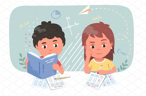 Students Taking Test Exam Concept Education Illustrations Creative