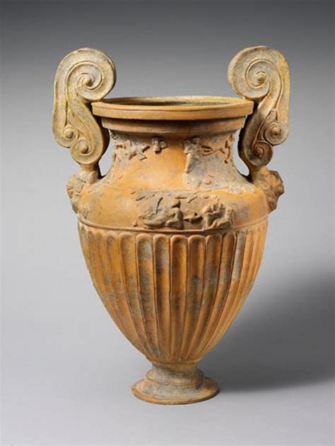 Attributed To The Bolsena Group Terracotta Volute Krater Container