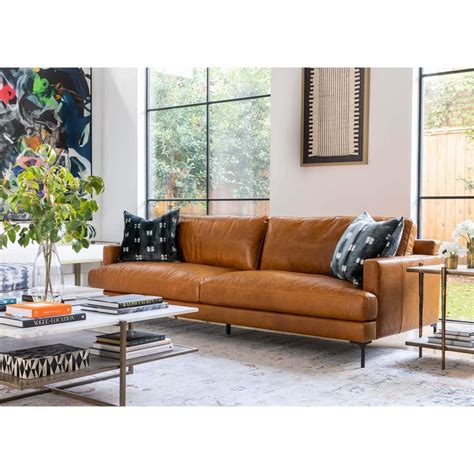 Camel Color Faux Leather Couch Summer Chaney