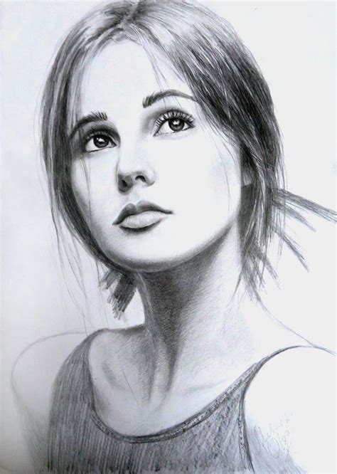 a pencil drawing of a woman s face