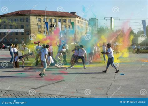 Holi Festival Of Colors Of Novosibirsk Editorial Image Image Of
