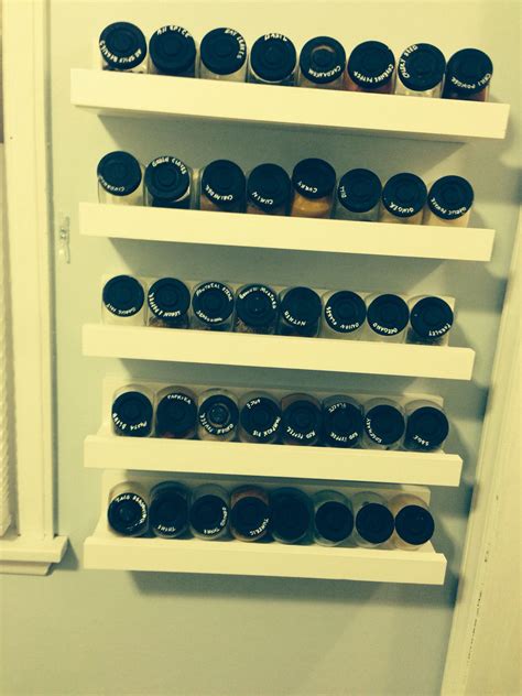 Diy Spice Rack From Ana White 10 Shelves And Ikea Spice Jars And Chalk