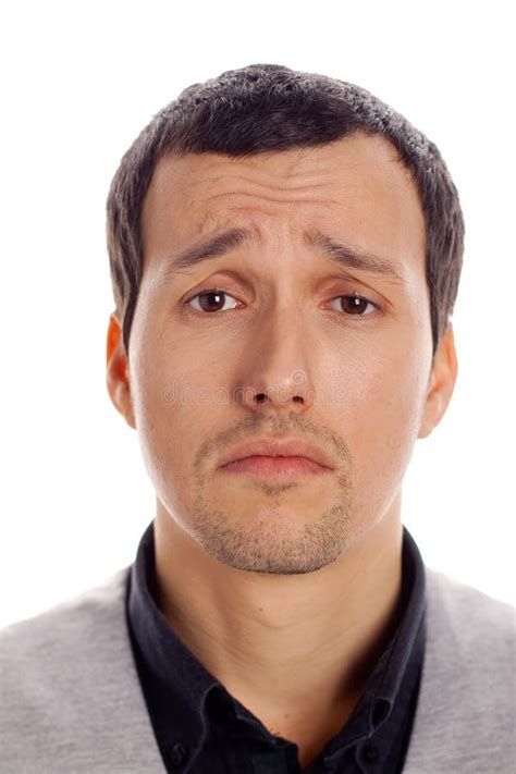 Sad Man On A White Background Stock Photo Image Of Young Sadness