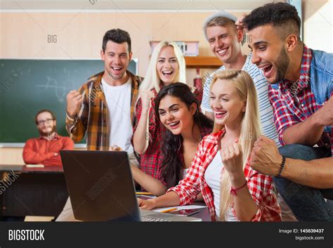 Young Excited Students Image And Photo Free Trial Bigstock