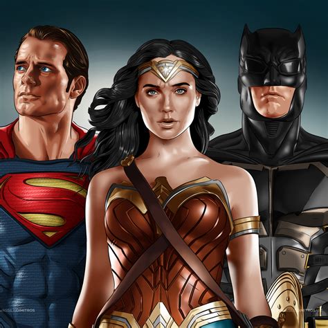 2048x2048 Justice League Superman Wonder Woman Batman Ipad Air Hd 4k Wallpapers Images