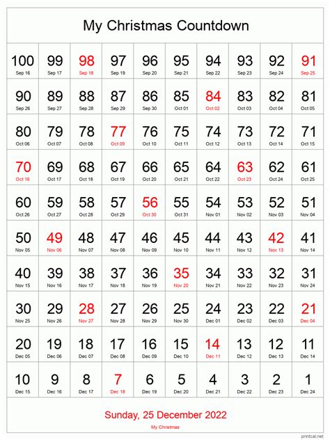 365 Day Printable Countdown Calendar Ncejomunicipaldechinu