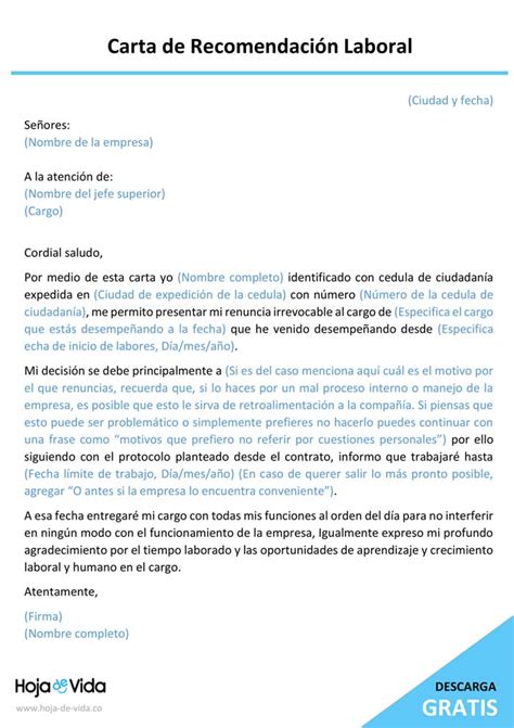 Modelo Carta De Recomendacion Laboral Colombia Modelo De Informe Images