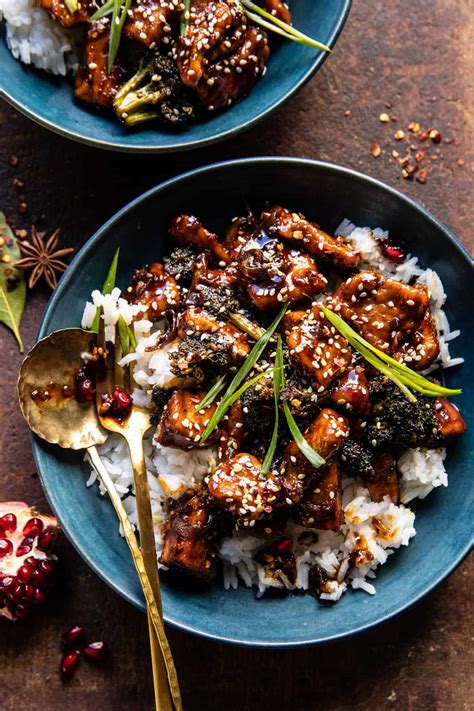 Spicy Sesame Chicken And Ginger Rice Half Baked Harvest