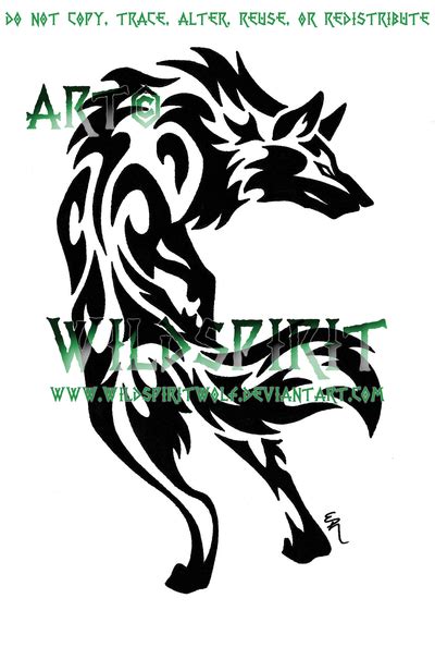Alert Tribal Wolf Tattoo By Wildspiritwolf On Deviantart Tribal Wolf