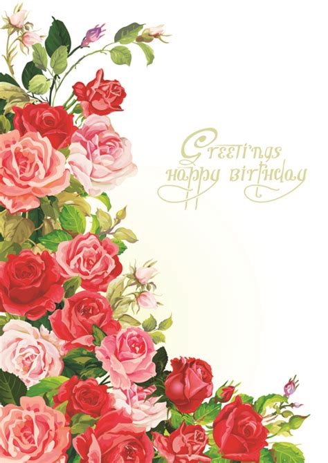 Happy Birthday Flowers Greeting Cards 02 Over Millions Vectors Stock