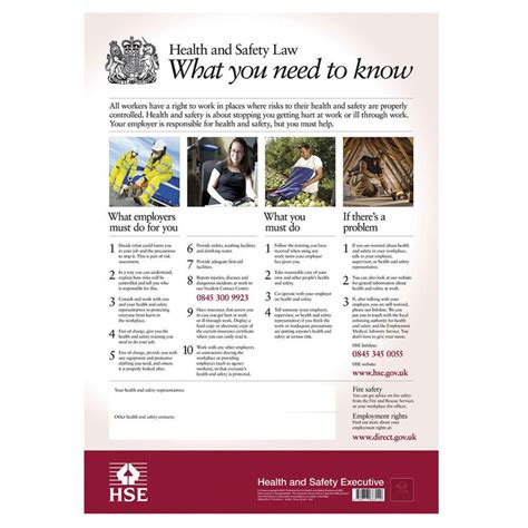 These provide employees with an essential version of the health and safety law poster that they can carry with them around the workplace. Health & Safety Law Poster | Staples®