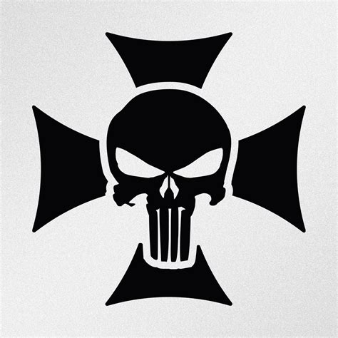 Punisher Skull Maltese Cross Vinyl Decal Sticker Punisher Skull