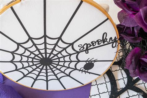 But then i realized there's no way i would be able to make 10 of these using. Iron-On Spider Web Hoop Art with Cricut With FREE SVG