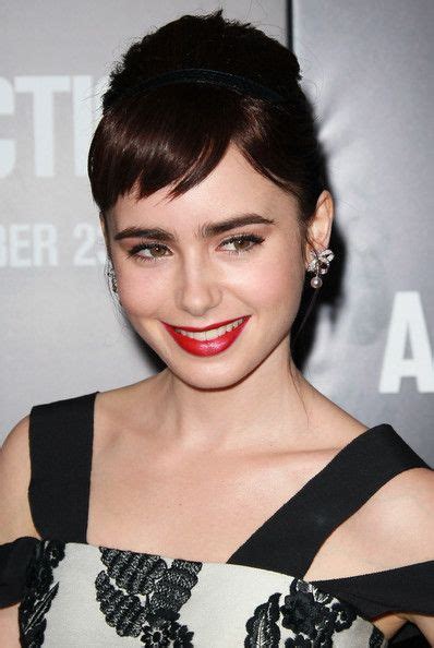 More Pics Of Lily Collins Bobby Pinned Updo Twist Hairstyles Lily