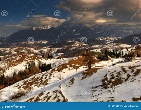 Romanian Mountains In Winter Stock Image Image Of Mountainous
