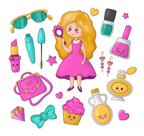 Hand Drawn Kawaii Objects Collection Vector Free Download