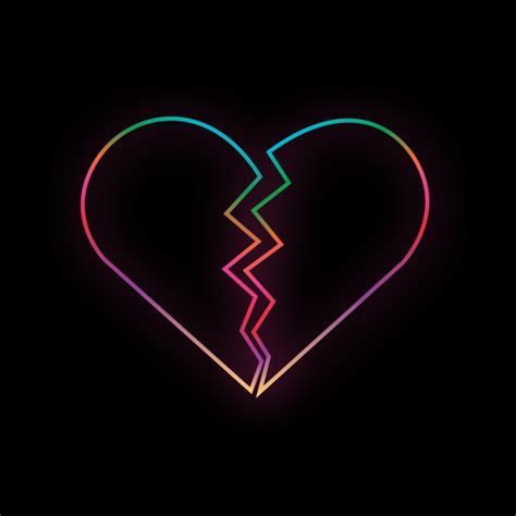 Neon Broken Heart Rainbow Heart Pillow Teepublic Au