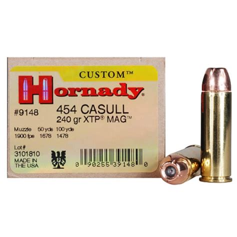 Bullseye North Hornady Custom Ammo 454 Casull 240gr Xtp Jacketed Hp