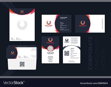 Corporate Office Stationery Design Template Vector Image