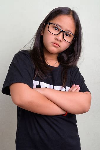Young Cute Asian Nerd Girl Wearing Eyeglasses Stock Photo Download