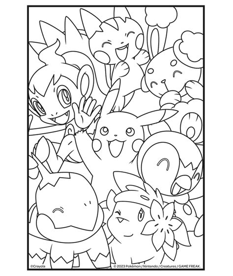 Pokemon Pikachu Piplup And Friends Coloring Page Coloring Home