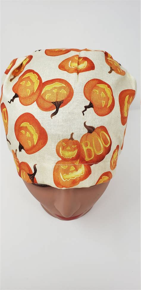 Beige Boo Pumpkins Euro Scrub Cap Surgical Cap Chemo Cap Etsy