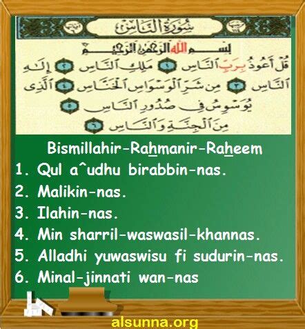 Ia terdiri daripada enam ayat dan tergolong dalam surah makkiyyah (turun sebelum hijrah). Surah an-nas | Quran verses, Islam ramadan, Islam quran