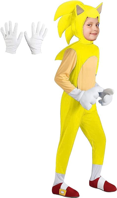 Halloween Kids Super Sonic Costume Deluxe The Hedgehog Costumes Cosplay