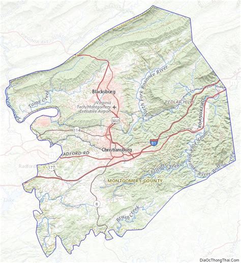 Map Of Montgomery County Virginia Địa Ốc Thông Thái