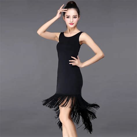 Latin Dance Dress Female Adult Dance Practice Uniforms Fringed Sexy Performance Dresslatin