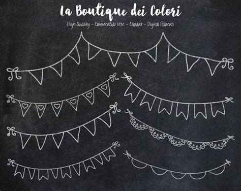 A Chalkboard With Bunting And Garlands Drawn On It