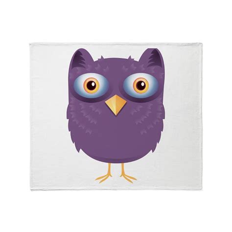 Purple Owl Throw Blanket By Esangha