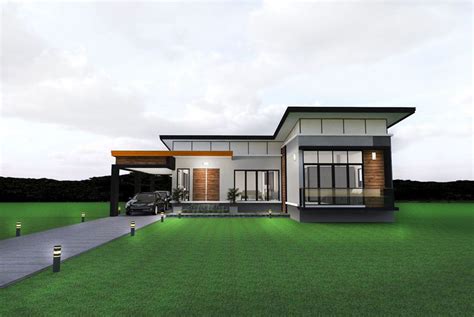 L Shaped Modern House Plan With Wide Frontage Pinoy House Designs