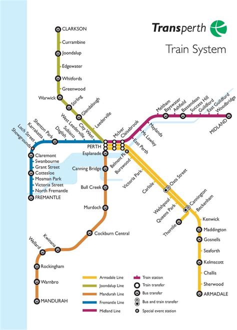 Train Map Perth Perth Train Line Map Australia