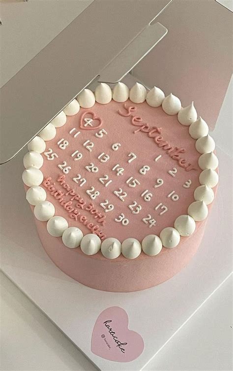 50 Cute Minimalist Buttercream Cakes Pink Calendar Cake