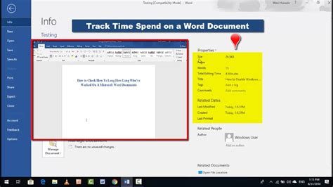 How To Check How Long Youve Worked On A Microsoft Word Document 2016