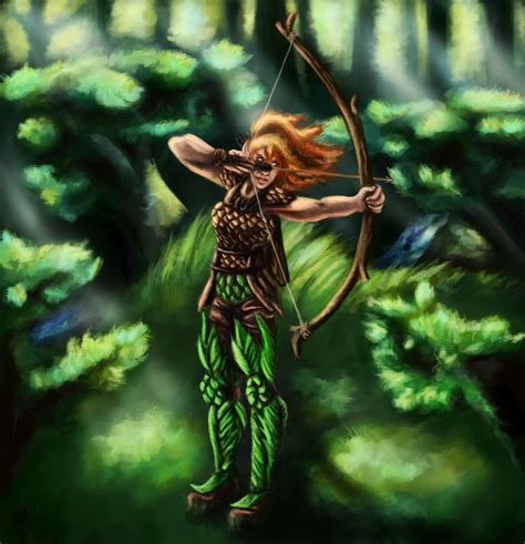 Female Elven Archer Aaw Illustration By Xanthestar On Deviantart