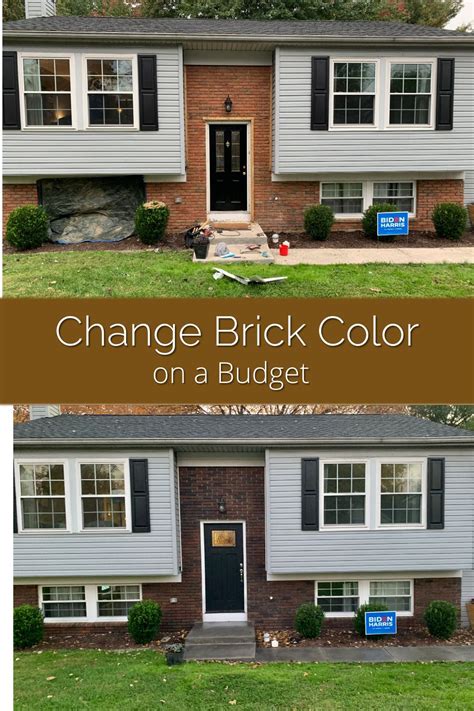 Dark Gray Stained Brick Facade Diy Brick Staining Exterior Stained