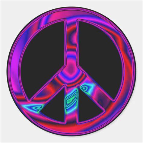 Psychedelic Peace Classic Round Sticker Zazzle